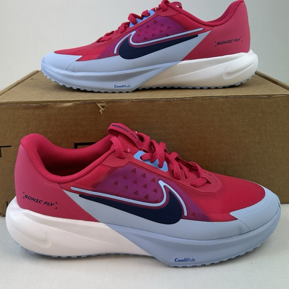 Nike Sonic Fly Running Shoes Rush Pink/Blue Girls Sz 5 Women's 6.5